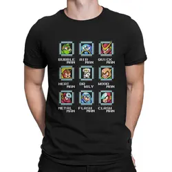 NES Video Game Men's T Shirts Mega Man Funny Tee Shirt Short Sleeve Round Neck T-Shirts 100% Cotton Summer Tops