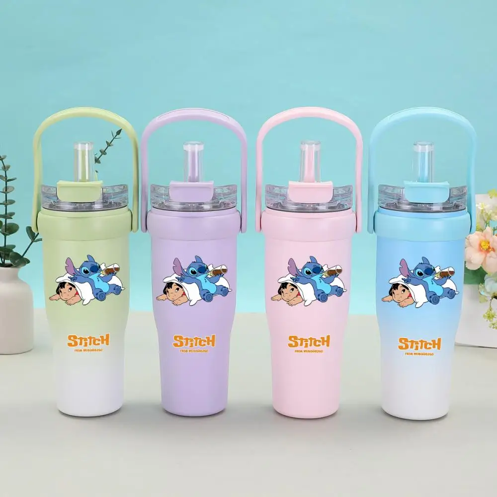 

40Oz Stitch Cartoon 304 Stainless Steel Insulated Water Bottle Vacuum Cup Leakproof Water Bottle Car Coffee Mug Iced Travel Cup