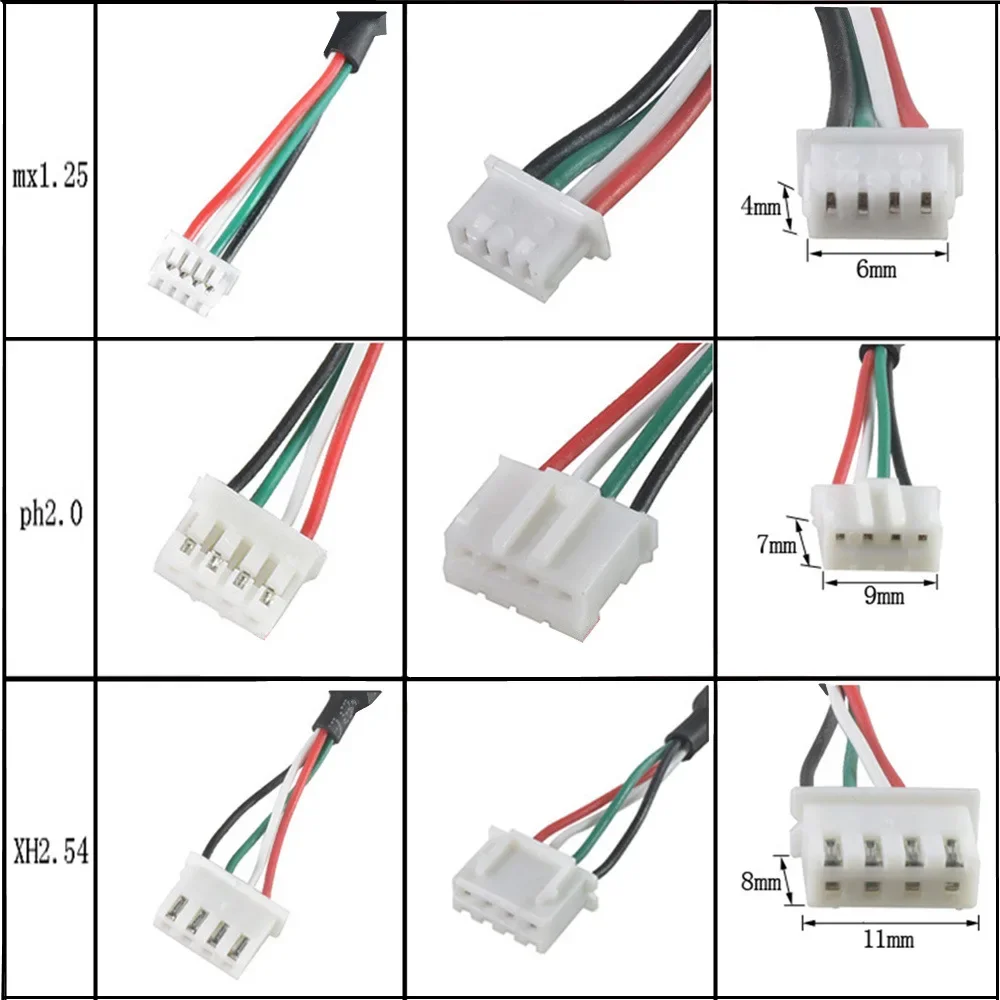 USB to 4P xh2.54 cable USB to 4P MX1.25 USB to PH2.0 Cable USB to Dupont 4 pin Cable 30cm