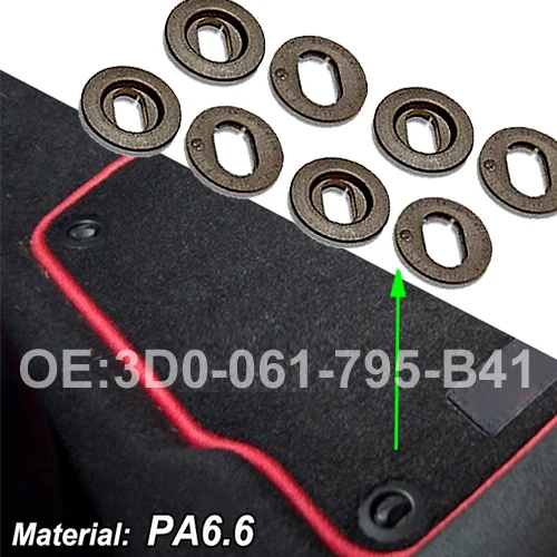 Car Floor Mat Fastener Clips Carpet Oval Clamp For VW Golf 4 5 GTI Seat Leon 1 Skoda Octavia Fabia OE 3D0864851B41 3D0061795B41