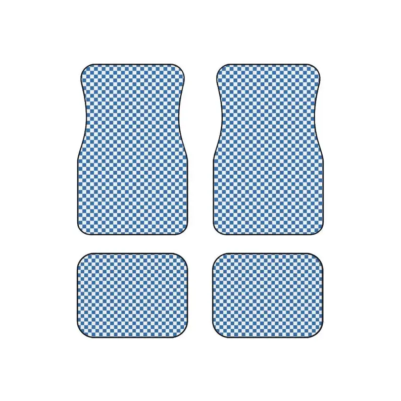 Blue Simple Checkers - Car Floor Mats | Danish Pastel, Y2k Trendy & Retro Checkers | 90s, 2000s, blue checks car accessories