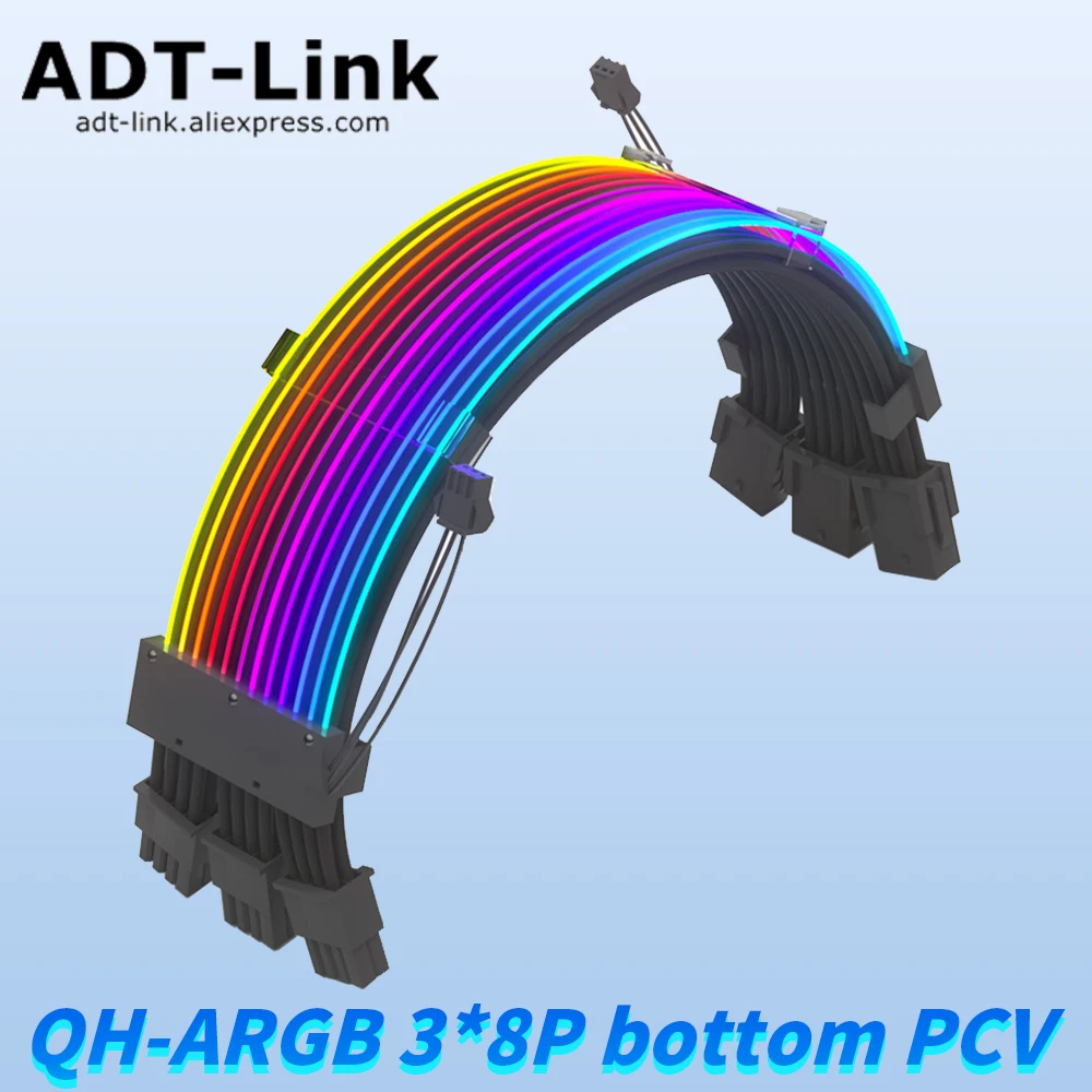 

Argb Luminescent Line Graphics Card Extension Cable 3*8P God Light Synchronization Neon Color Line Bottom PVC Extension Cable