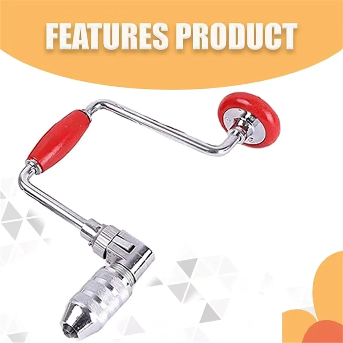 Top Sale Swing Bit Brace-Carpenters Bit Brace Useful Steel Ratchet with Jaw Chuck Non-Slip Handle Woodworking Tool