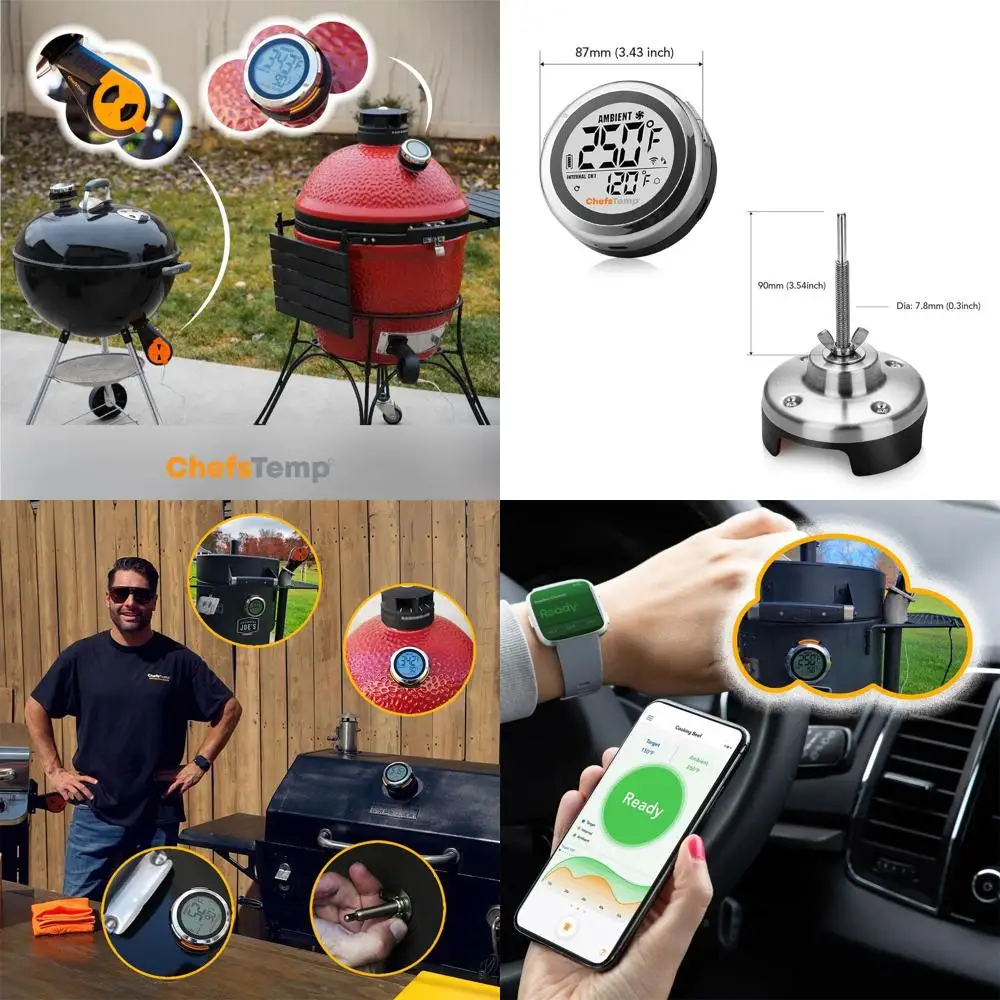 

Smart Grill Gauge Hub - Wi-Fi & Bluetooth for Weber, Kamado Joe, and More (3.5 x 0.3, Universal)