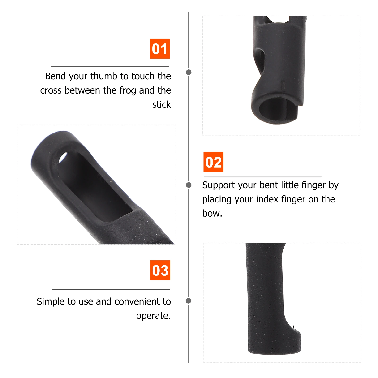 

1PC Rubber Bow Grip Corrector for Violin Adult Beginner Tool Split Accessories Posture Training Device Practical Small Size