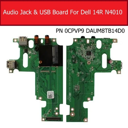 Audio jack Board For Dell insprion 14R N4010 USB Port & Ethernet Circuit Board Replacement PN 0CPVP9 DAUM8TB14D0 100% Test GOOD