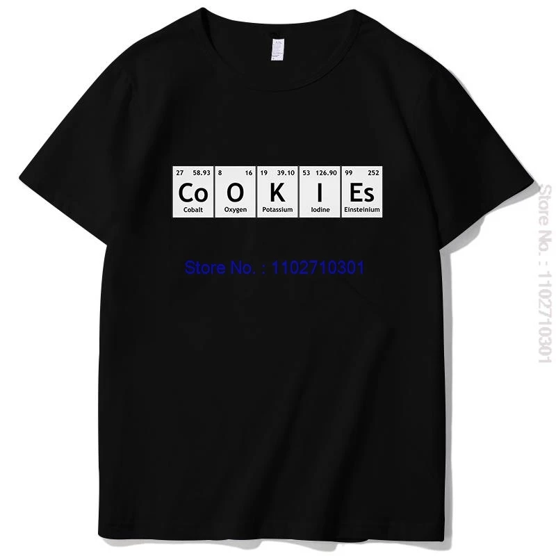 

Cookies So Facem Echipaj Периодическая таблица Графические футболки Хлопковая футболка с коротким рукавом Новые летние рубашки и футболки Мужская одежда