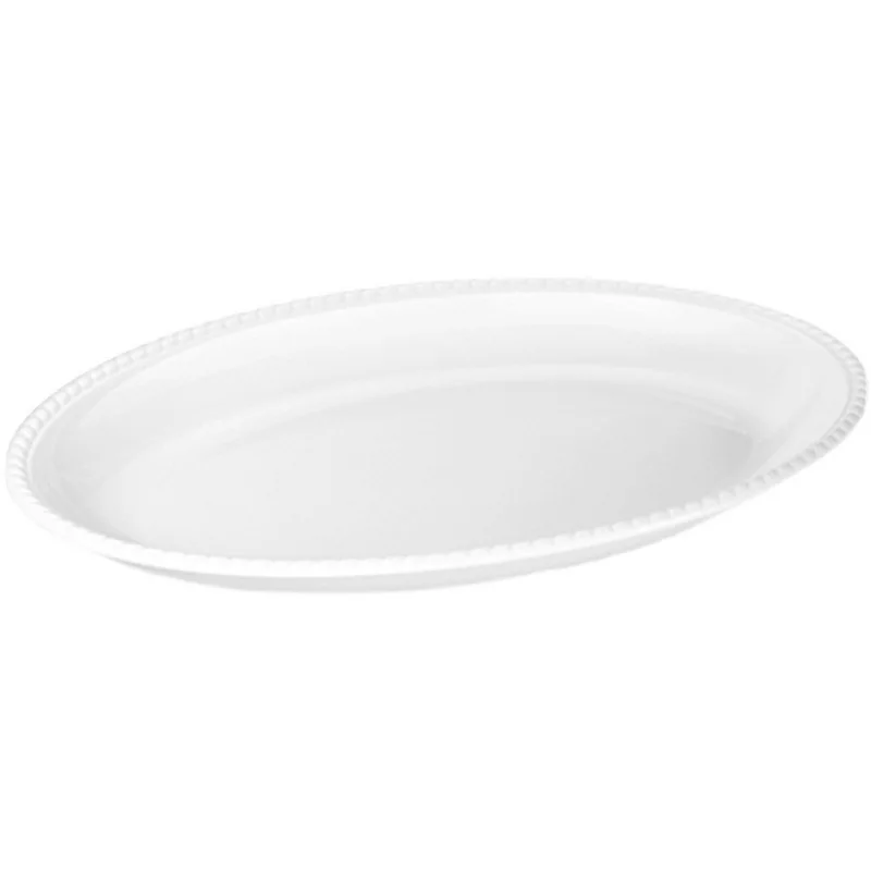 Melamine Tableware Plate Thick Edged Oval White Plate