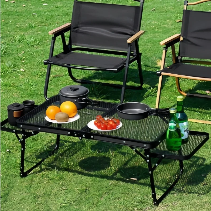 1PC Outdoor Folding Table Grid Portable Picnic Table Camping Table Party Picnic BBQ Foldable Storage Shelf Travel Supplies