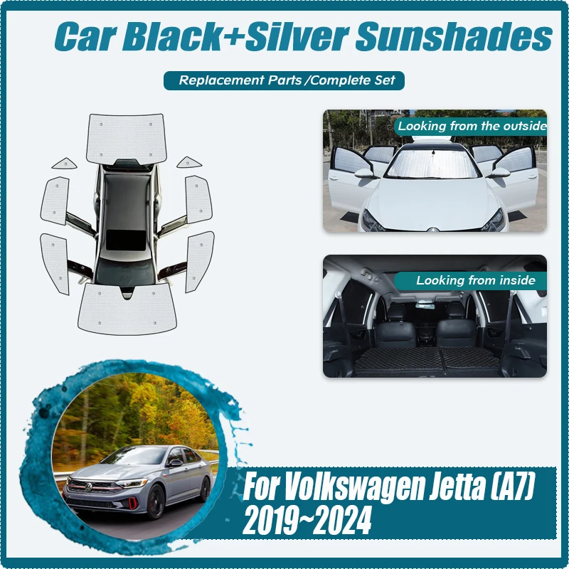 

Car Sunshades Cover For Volkswagen VW Jetta A7 Mk7 2019~2024 Sunscreen Window Coverage Sunshades Cover Pad Shade Car Accessories