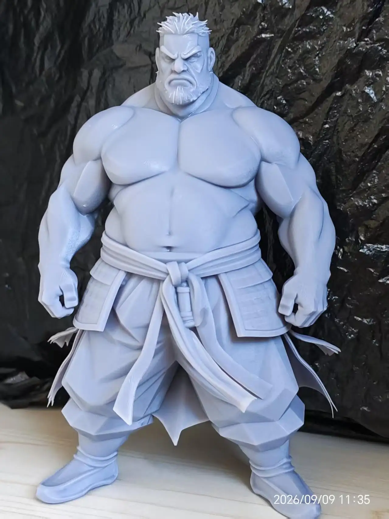 3D Printed Resin Statue Of A Japanese Samurai Sumo Wrestler - Muscular Man, Unfinished Handcrafted Figure