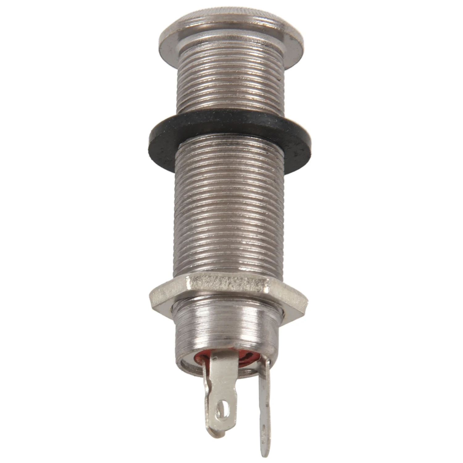 Разъем для электрогитары AT77, хромированный цилиндр с резьбой, выход, входной разъем, розетки 1/4 дюйма для электрогитары