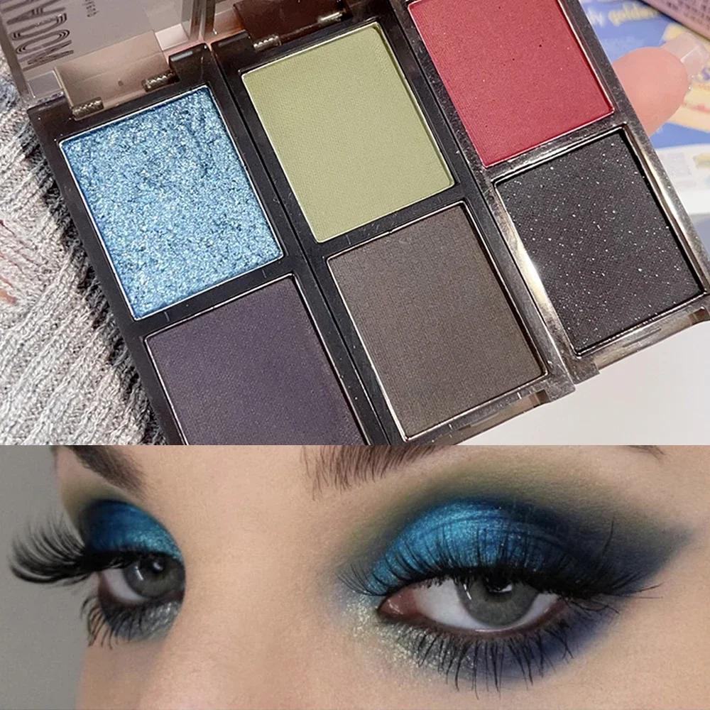 Glitter Blue Eyeshadow Palette Punk Matte Smoky Nude Earth Color Eyeshadow Palette Korean Eyes Makeup Palette Shiny Eye Shadow