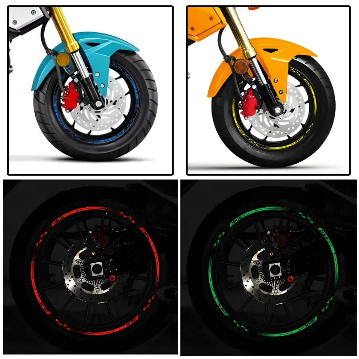 For Honda MSX-125 MSX 125 Grom Motorcycle Wheel Rim Stickers Reflective Hub Stripe Tape Scooter Ring Moto Bike Accessories Decal