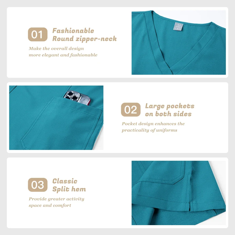 New Hospital Medical Scrub Suits Nurse Uniform Women Medical Clothing for Doctor Scrub Set Beauty Work Clothes Surgery Top Pants