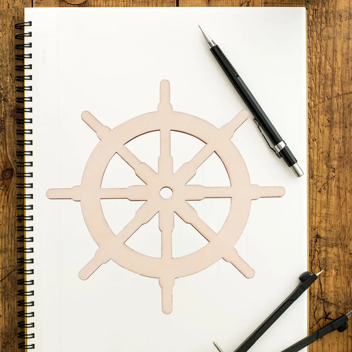 

18Pcs Wooden DIY Crafts Unfinished Cutouts Natural Color Ship Wheel Yacht Mermaid Shapes for Painting Decoration Party Home