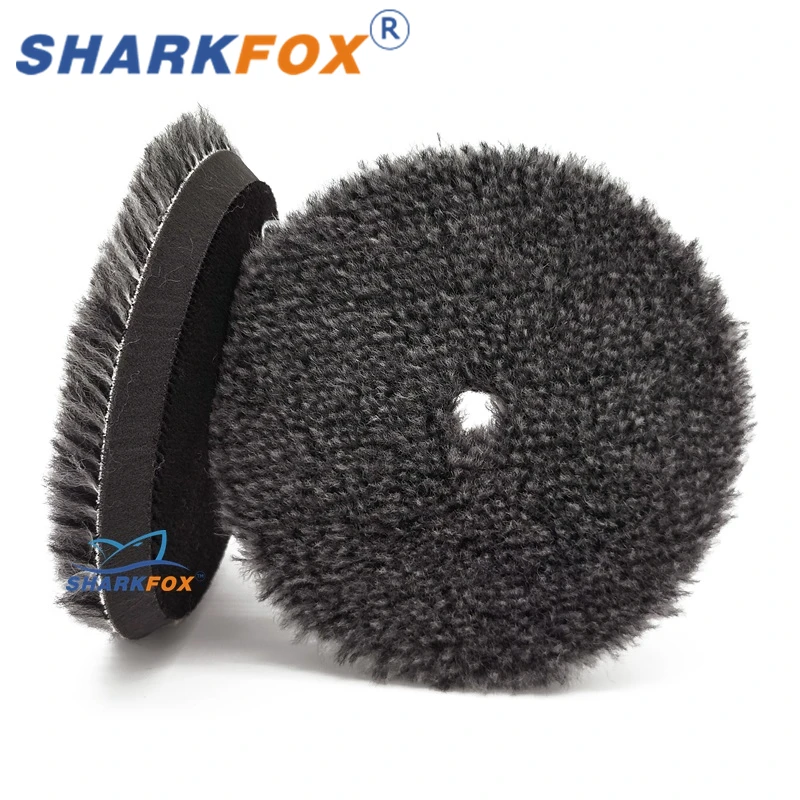 Sharkfox 5 Pieces/lot 5/6Inches Wool Polishing Pad High Density Lambs Woollen Polish Buffing Pad Car Polisher Buffing Waxing