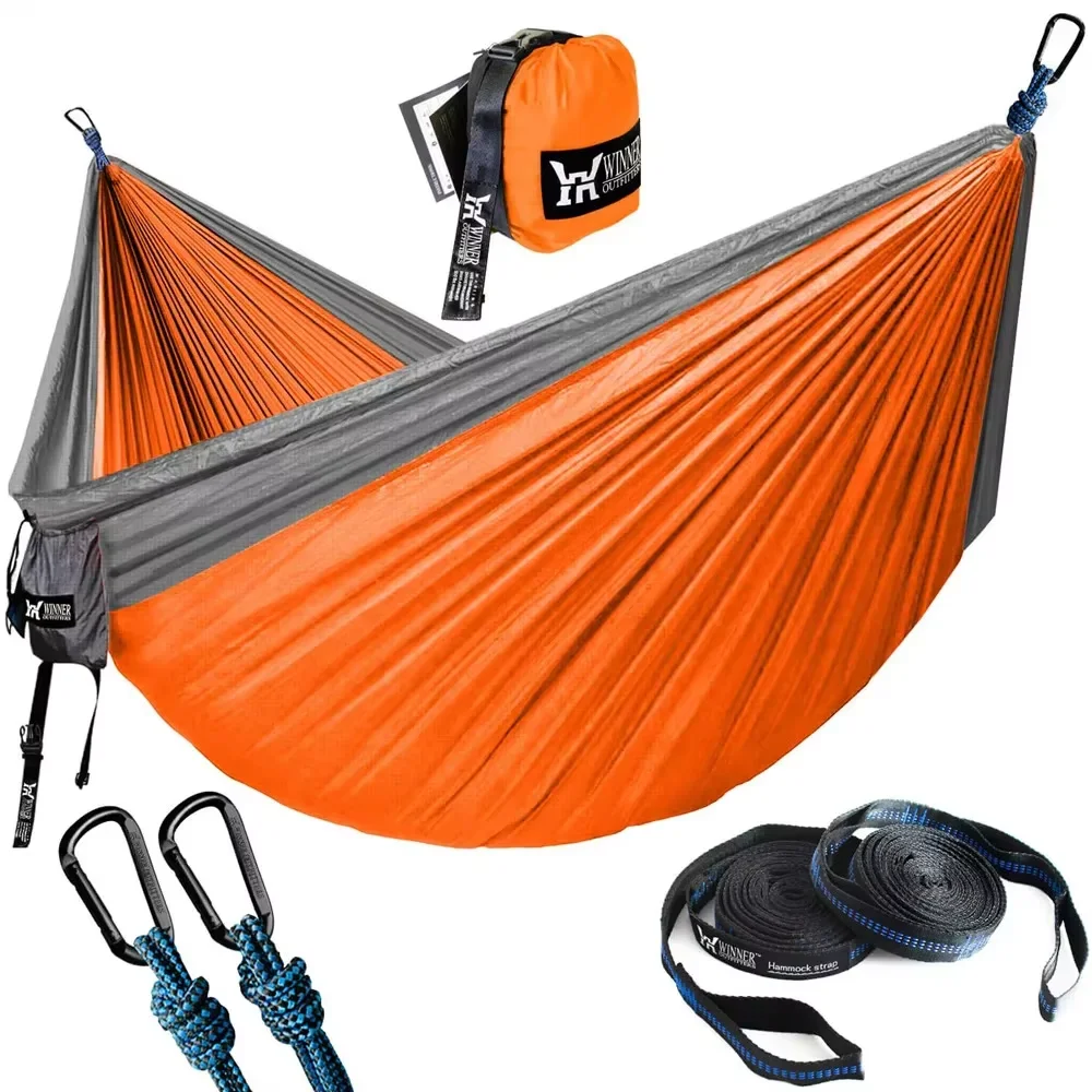 Portable Nylon Parachute Fabric Outdoor Tourist  Camping  Garden Hammock For Backpacking Travel Essential Camping Equipment