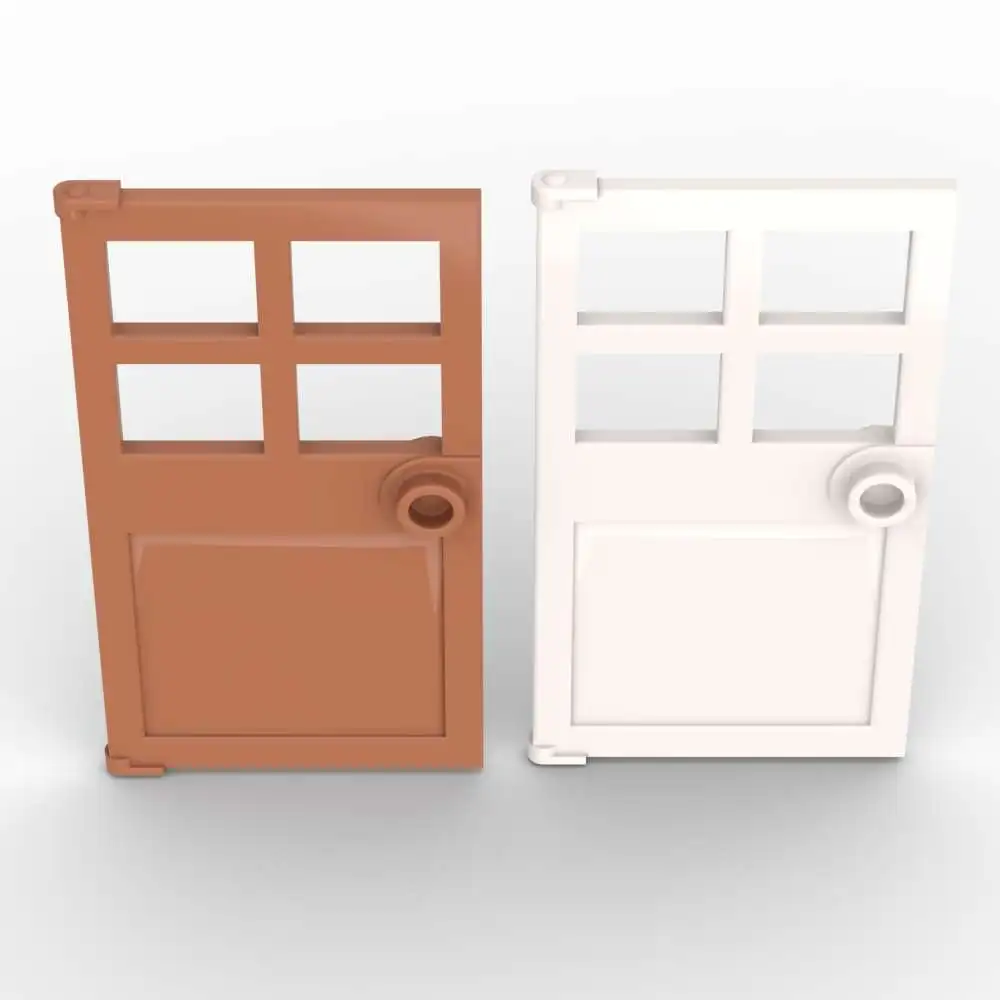 

MOC 10 шт. 60623 дверь 1x4x6 с 4 панелями и ручками-шпильками, сменный строительный блок, игрушки для мальчиков, праздничные подарки