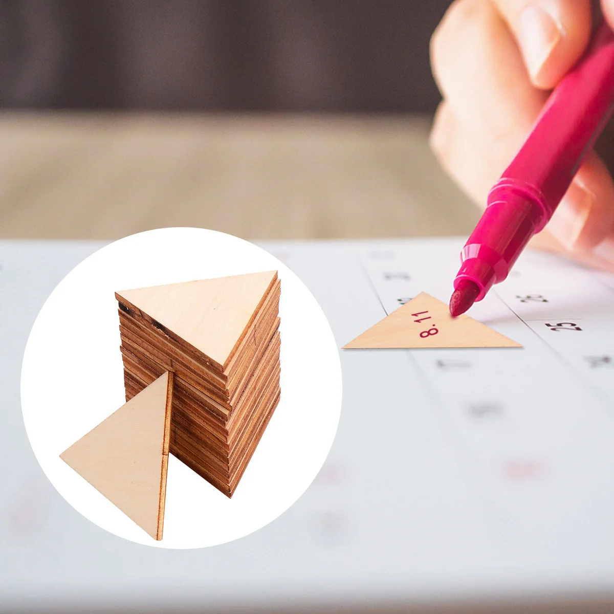 

60pcs Wooden Triangle Slices Unfinished Craft Supplies Diy Cutouts For Home Decor Crafts Ornament Wooden Pieces Triangular