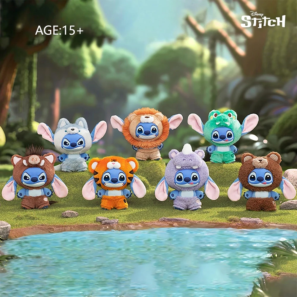 

Disney Stitch Wild Animal слепая коробка оригинальный виниловый плюшевый кулон мультяшная фигурка Рождественские загадочные подарки