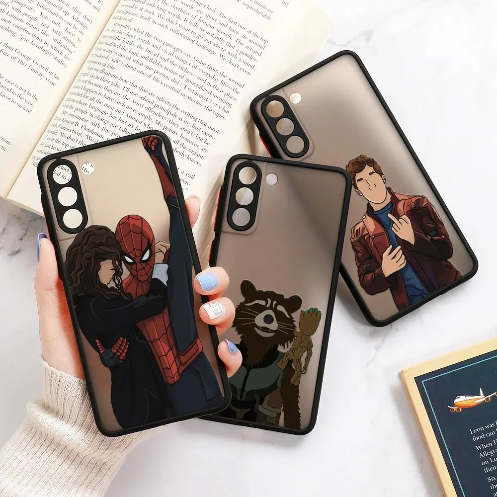 Marvel Avengers Heros Faceless Matte Fundas For Samsung S23 Ultra Case Galaxy S20 FE S21 S22 Ultra S10 S8 S9 Plus Cover Iron Man