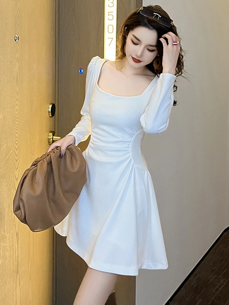 Mùa Xuân Mới Thu Hợp Thời Trang Nữ Dạ Hội Sang Trọng Retro Gợi Cảm Thấp Cắt Mỏng Mini Áo Đảng Áo Co Giãn Mujer "Vestidos fiesta