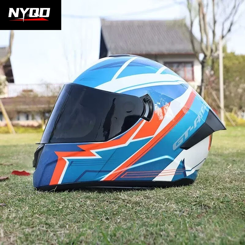 

Мотоциклетный шлем LVS 701 для мужчин и женщин, полнолицевой шлем с двойным зеркалом, защитный шлем для мотоциклов, всесезонный Casco Moto