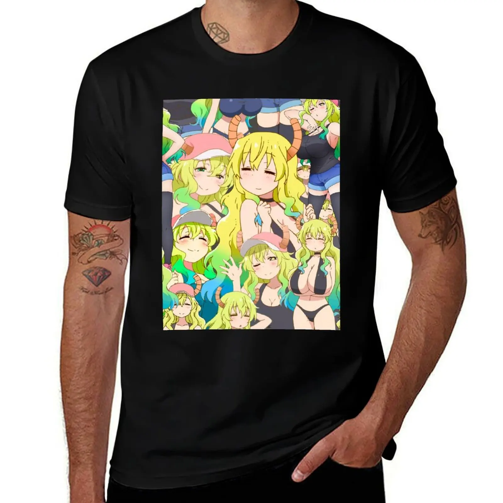 

Lucoa Tribute Pattern T-Shirt Big Size Crew Neck T-Shirt