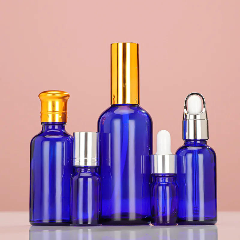5 ml-100 ml Blau Glas Aromatherapie Flüssigkeit Pipette Flasche Nachfüllbare Flaschen Reise Tropfflaschen Probe Flaschen Sprühflasche
