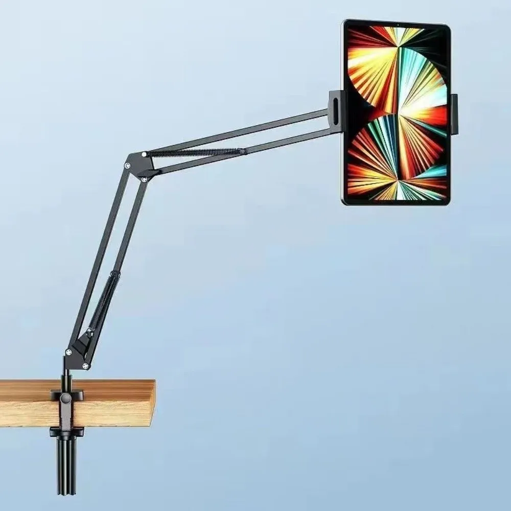 

360 ° Вращающаяся подставка для планшета с вращающейся кроватью, универсальная длинная подставка для настольного телефона, стальной кронштейн, гибкий держатель для планшета и телефона