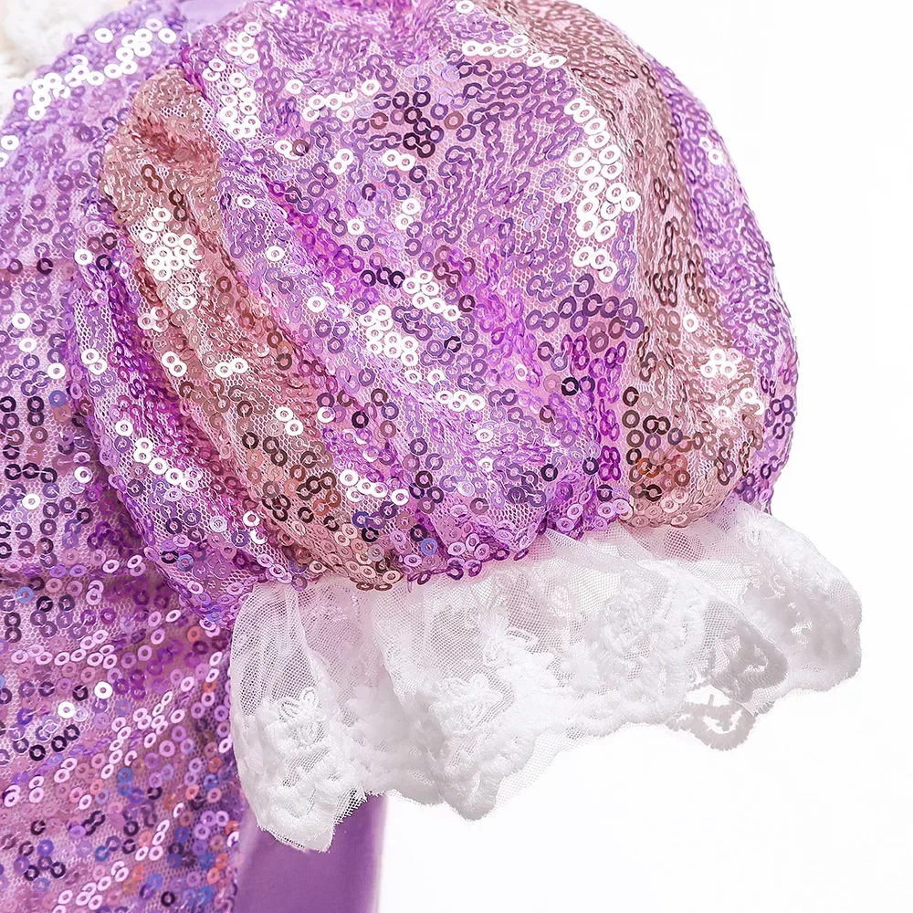 أزياء كوسبلاي نوفيو الرائعة رايبونس فيلز LED برينسيس رداء دي بال دي نويل تضيء إيميل رايبونس رداء انفانت فيل كوس