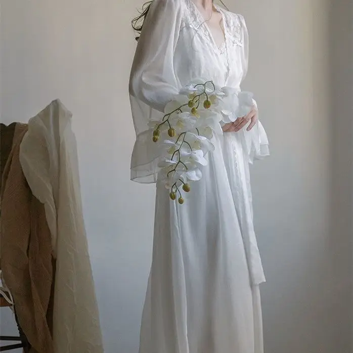 Camisón Retro francés, ropa de dormir de estilo princesa Retro, vestido de noche de boda, salón de casa de hadas, disfraz, nuevo, Vintage