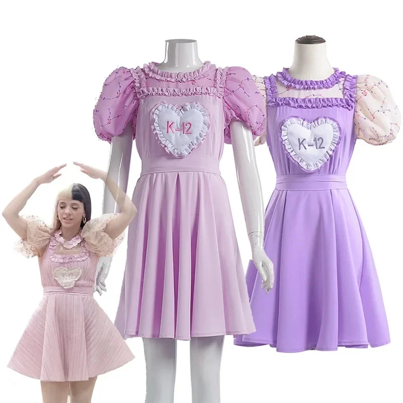 20262026 122026 11 Disfraz de Cosplay K-12 Crybaby Angelita para Mujer, Uniforme K12, Vestido Rosa Morado, Atuendos Dulces de Melanie Martinez para Niñas, Halloween