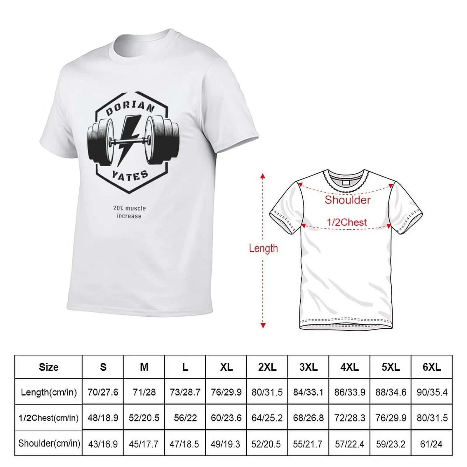 Dorian Yates 20% Muscle Increase T-Shirt Casual Daily Wear Short Sleeve Top