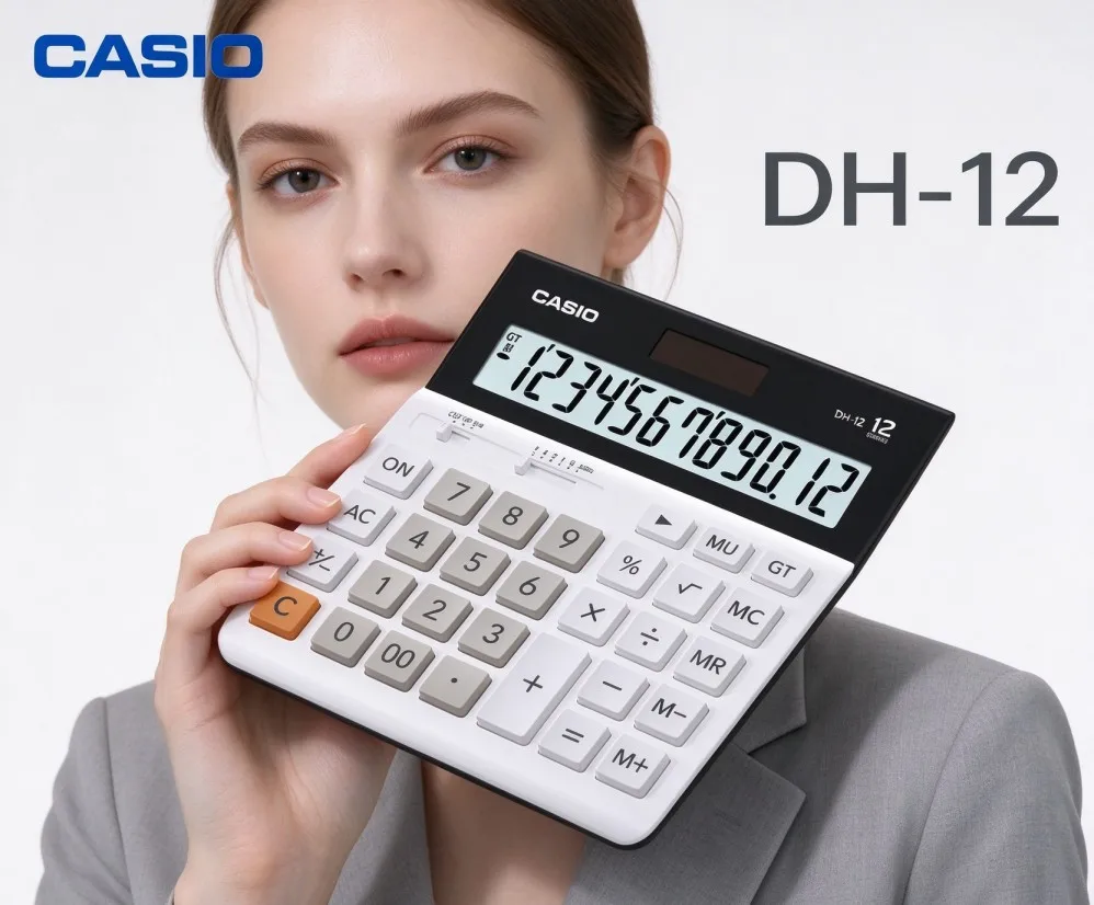 Casio Solar Powered Calculator MH-12/DH-12/DH-14/MX-12B/MX-120B, stable for shop cost counting and daily cashier settlement