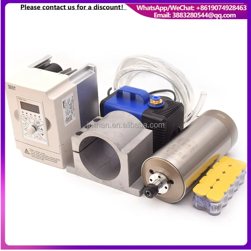 GDZ-80-1.5 ER11 24000rpm 220V Water Cooled Drilling Spindle 1.5kw Motor Inverter VFD