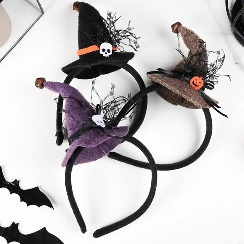 X4YC Halloween Witch Hat Hairbands Cosplay Headband Styling Ornament Accessory Costume Headpieces For Children And Adults
