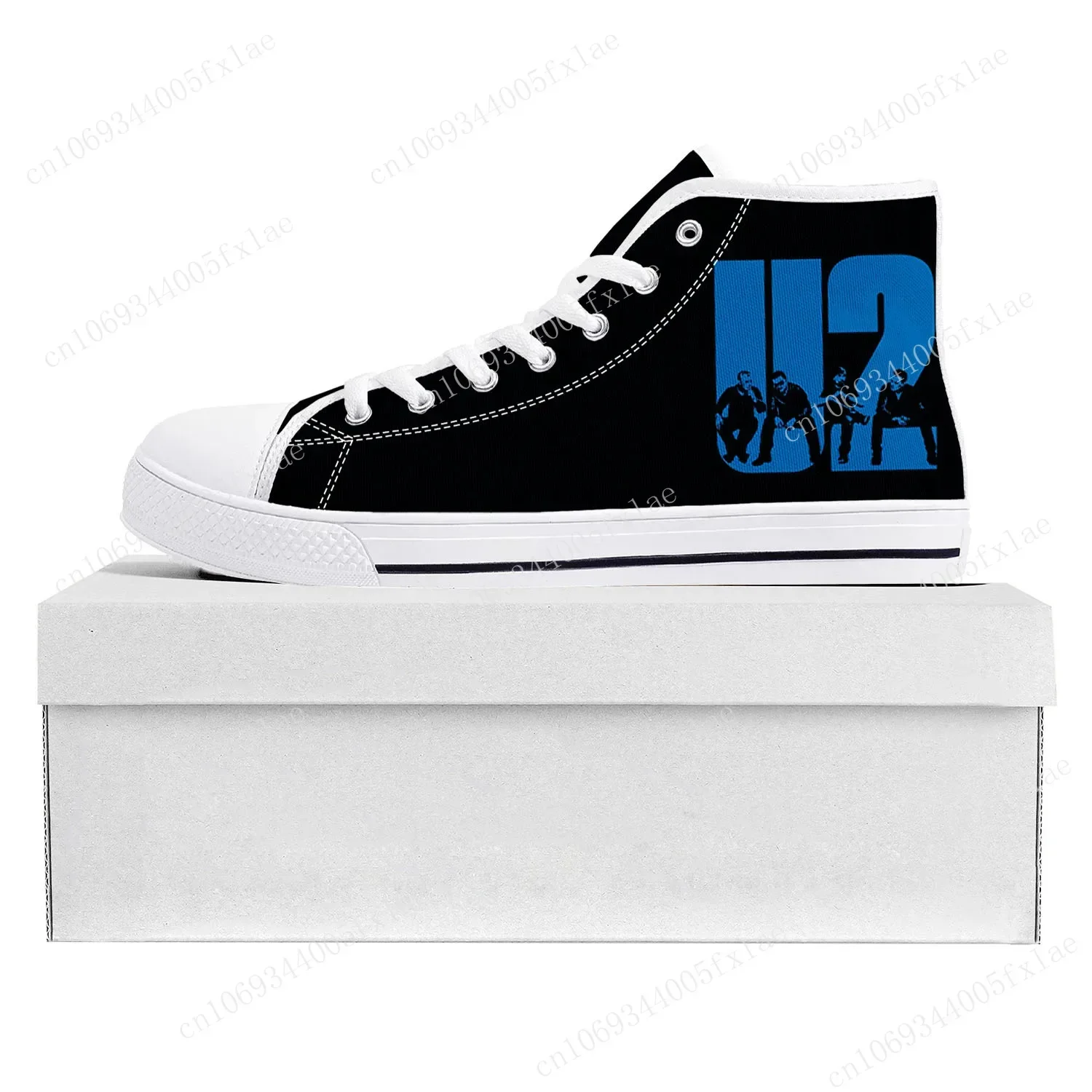 U2 Rock Band Fashion Punk High Top High Quality Sneakers Mens Womens Teenager Canvas Sneaker Casual Couple Shoes Custom Shoe