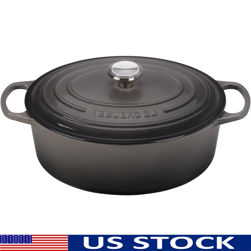 

5Qt Signature Oval Dutch Oven with Personalized Engraved Stainless Steel Knob Gift Family Heirloom Cooking Kitchen Cookware