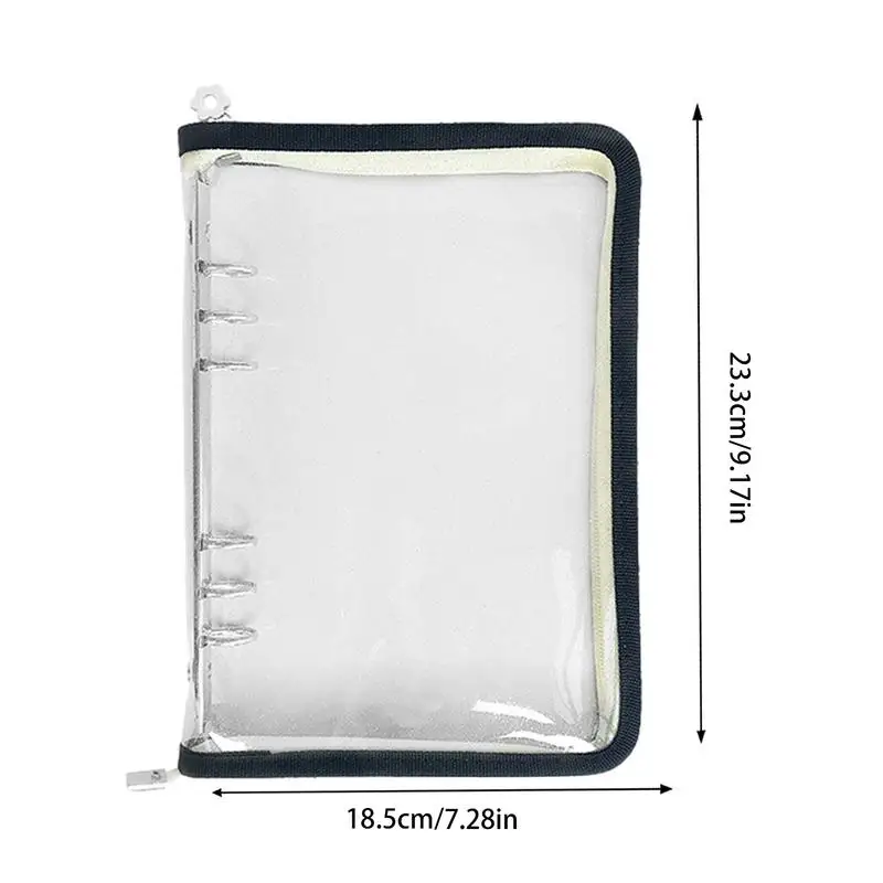 Clear Notebook Binder 6 Ring Transparent Refillable Notebook Shell Detachable A5 Or A6 Size Journal Organizer For School Travel