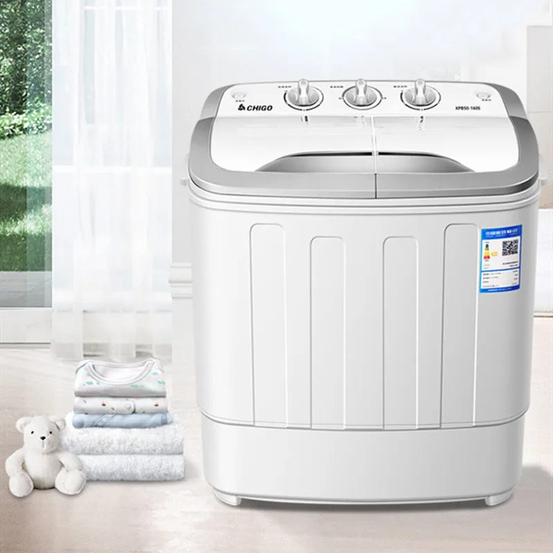 

Washing Machine 220V 5kg Clothes Washer Semi Automatic Double Barrel with Spin Dryer Washing Machine for Clothes with Dryer