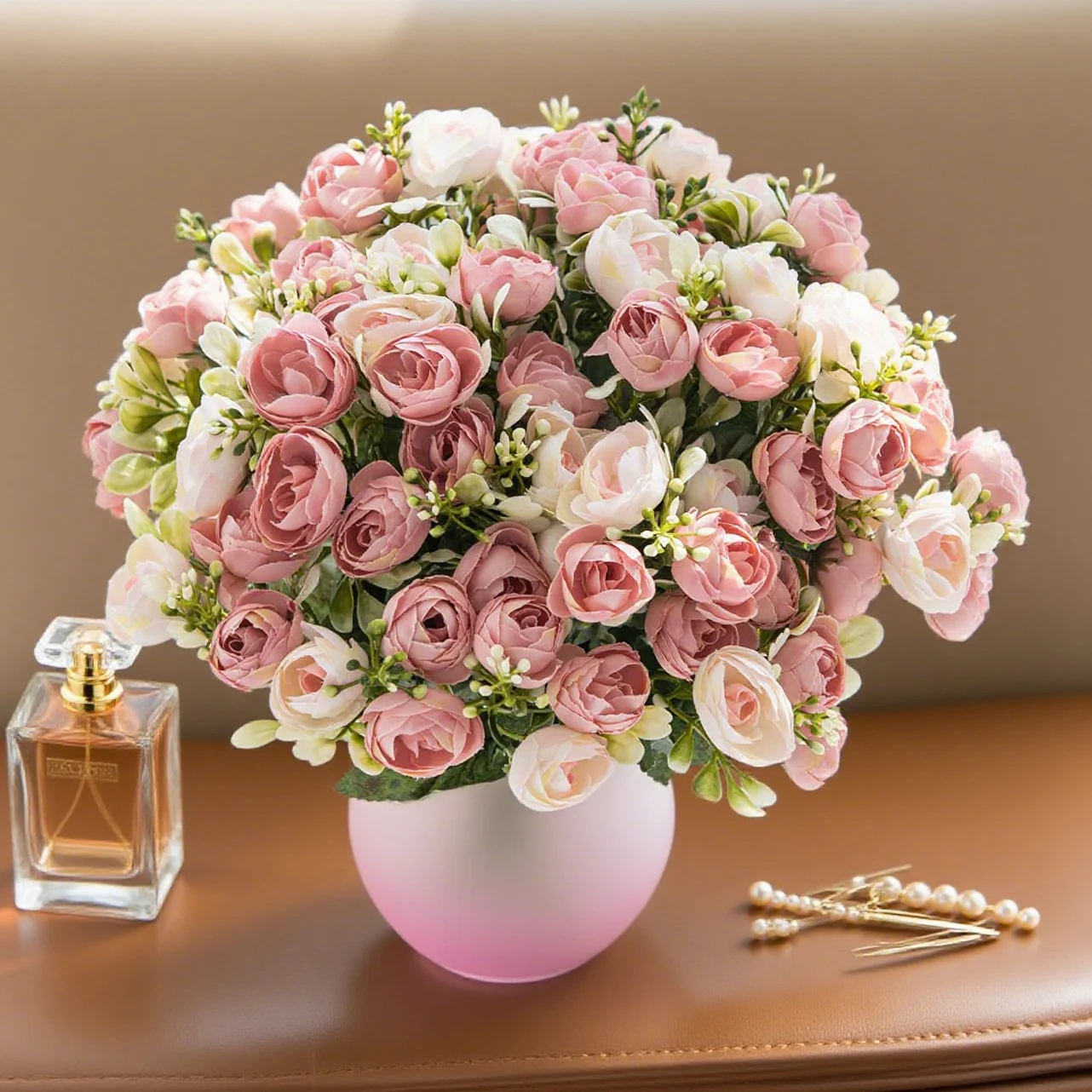 1PC Künstliche Blumen Seide Rose Kleine Tee Knospe Festival Decor Hause Fensterbank Bonsai Diy Zubehör Hochzeit Hintergrund Wand Diy