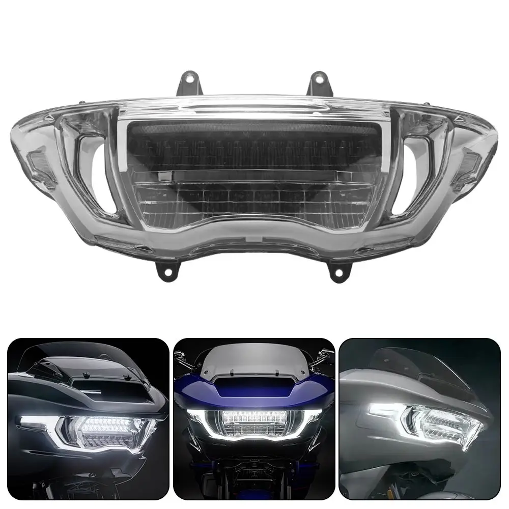 

Высококачественная фара для Harley Davidson Road Glide FLTRT FLTRXSE FLTRXSTSE FLTRX FLTRXL 2023-2026, черный корпус, прозрачная поликарбонатная линза