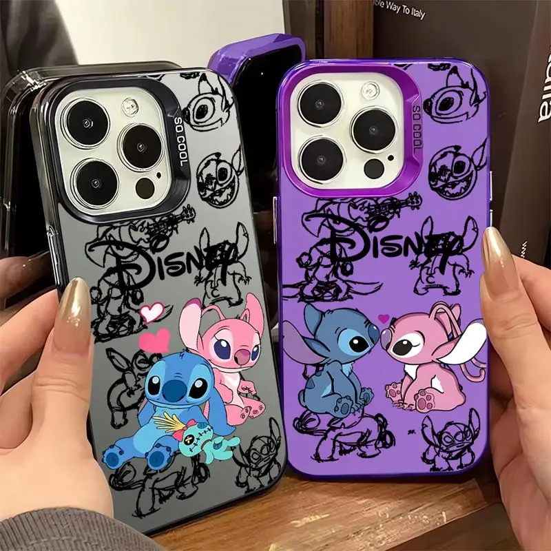 Cartoon Disney Stitch Angies phone tpu cases for Apple iphone 14 pro max case 15pro 15 13 funda iphone 11 Pro 14plus 12Pro Soft