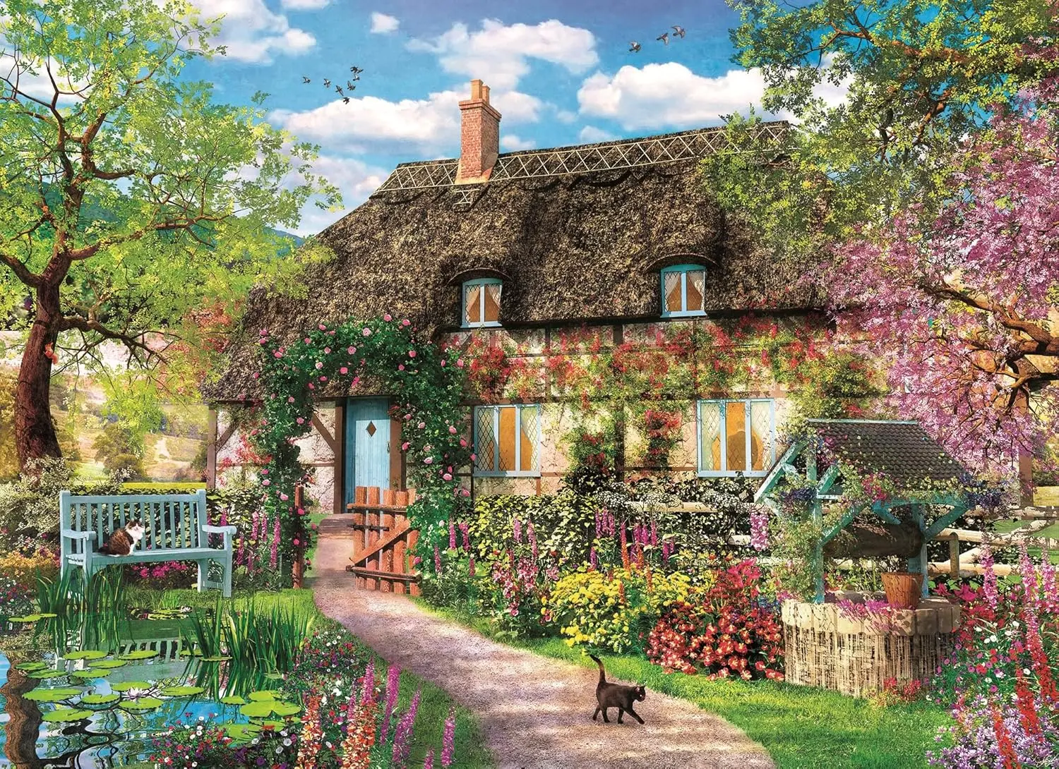paper Puzzles Rustic Farmhouse Jigsaw Puzzle 1000 Pieces Relaxing Family Activity Home bedroom living room Decor holiday gift