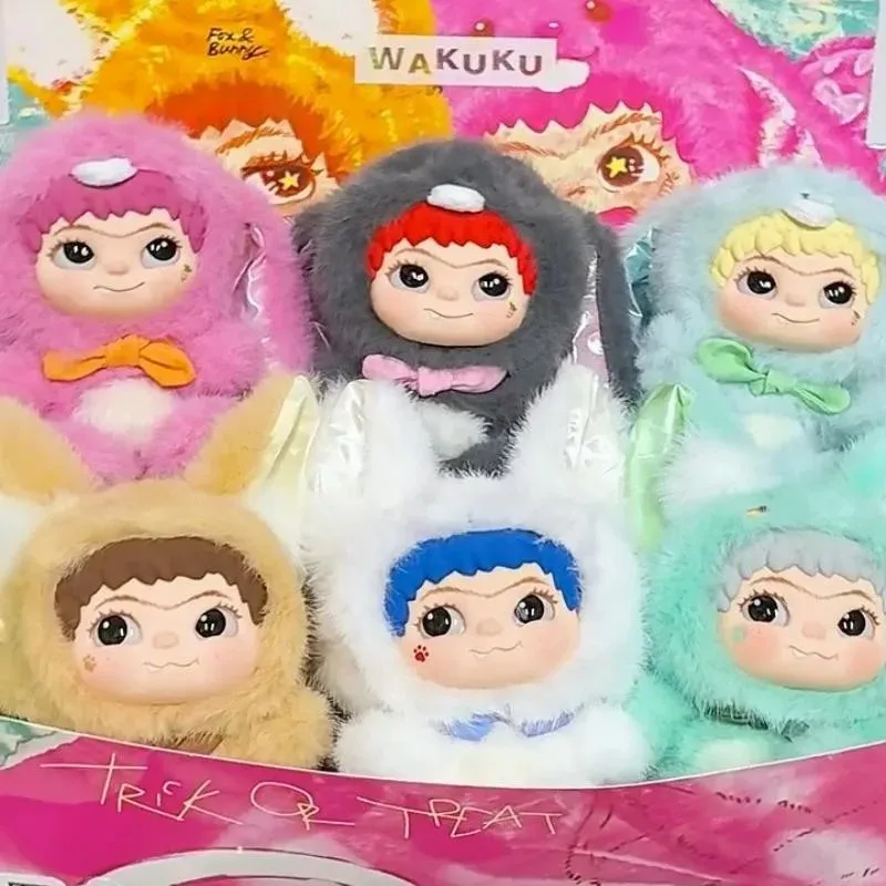 

THE Wakuku Fox and Bunny Trick Or Treat Series Слепая коробка Fox Bunny Wakuku Doll Mystery Box Плюшевая сумка-сюрприз Подвеска Подарки