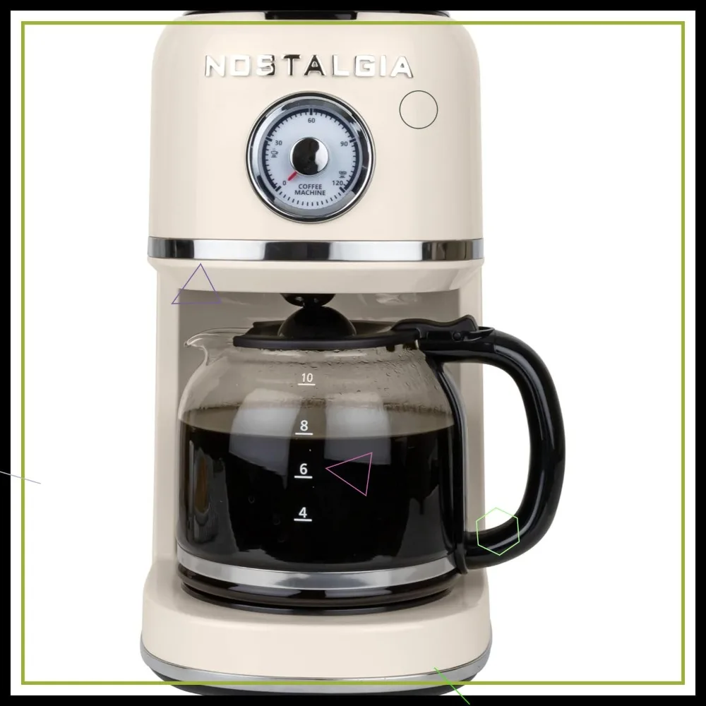 

Classic Retro 10-Cup Coffee Maker with One-Touch Brew, Reusable Filter, Anti-Drip & Auto Shutoff, 50oz Carafe