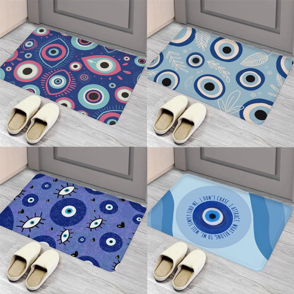 

Blue Lucky Evil Eye Floor Mat Entrance Door Mat Nordic Style Home Doormat Bathroom-Toilet Mats Bedroom Hotel Decor Mat