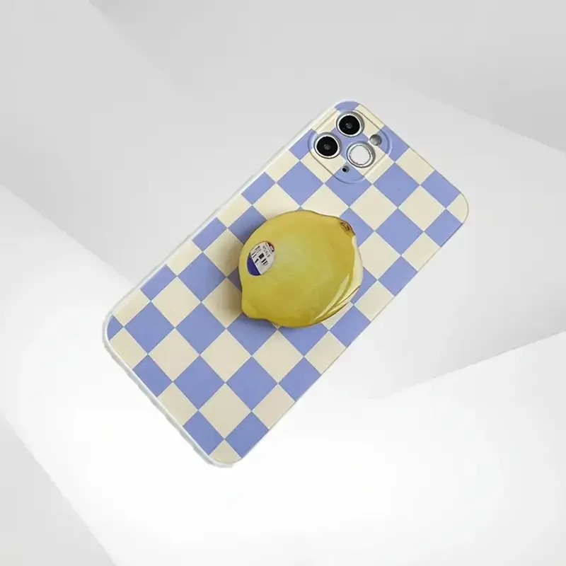 Support de téléphone portable rétractable avec poignée de téléphone citron drôle pour la plupart des smartphones